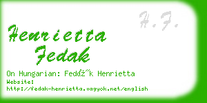 henrietta fedak business card